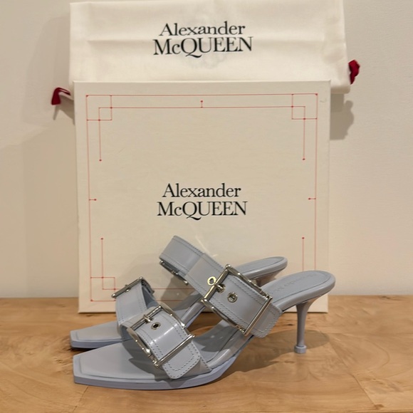 Alexander McQueen Spring Blue Heeled Sandals 7.5 NEW